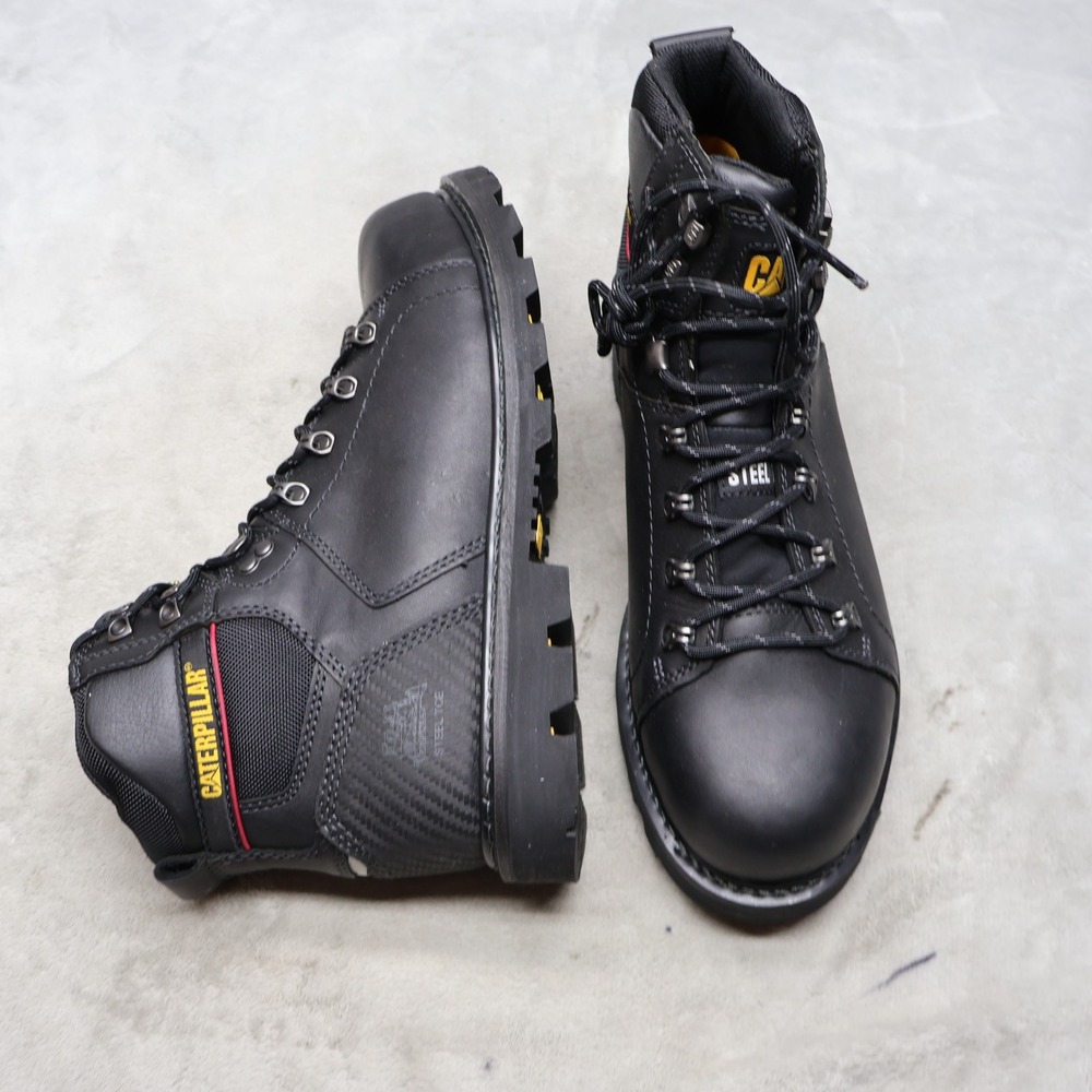 Caterpillar Men 12 Work Boots Black Alaska 2.0 Steel Toe Construction Safety NEW